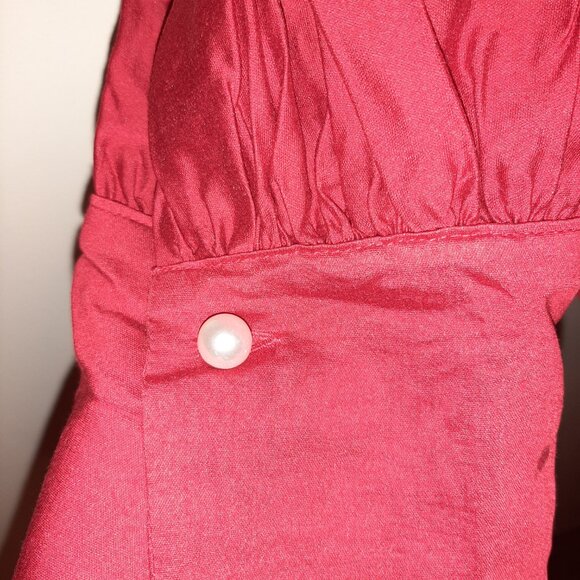H&M red vneck blouse - Picture 3 of 5